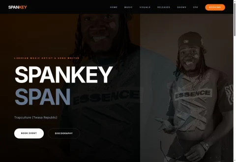 Spankey Span Liberian artist website homepage